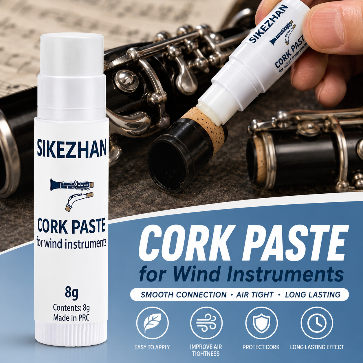 Musical Instrument Bazooka - 8g SIKEZHAN Woodwind Cork Grease Lubricant