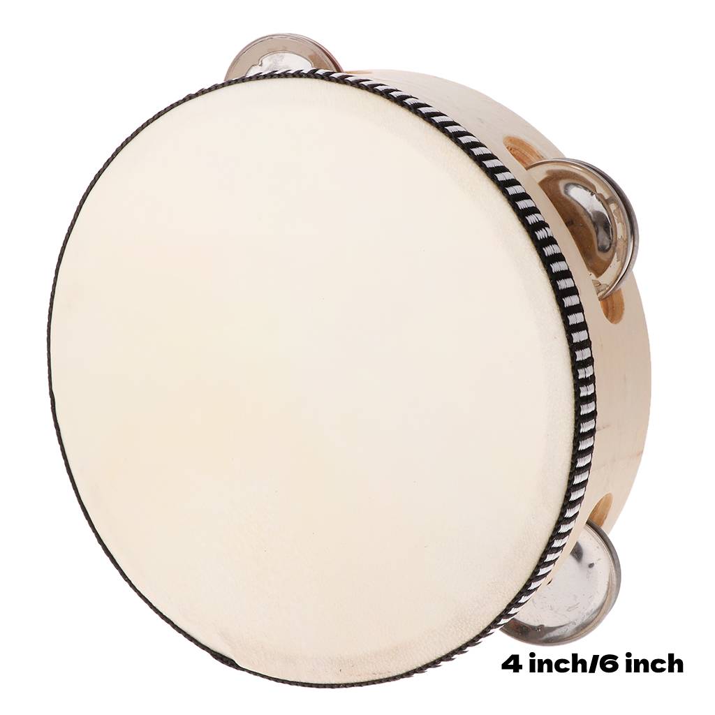 Musical Instrument Maraca - 4/6inch Hand Held Wooden Tambourine Percussion