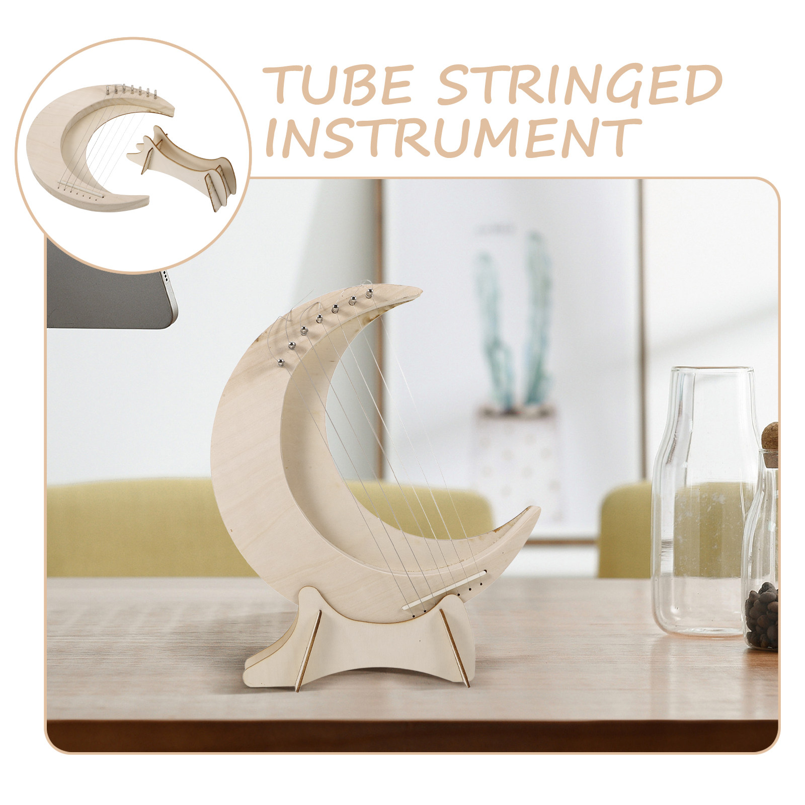 1 Set Wooden Lyre Harp Moon Sh - Musical Instrument Harp recensie en prijs