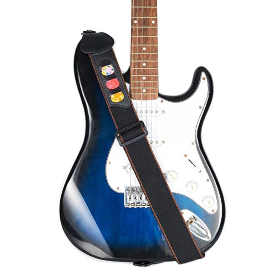 7Pcs/Set Guitar Strap Black PU - Musical Instrument Ukulele recensie en prijs