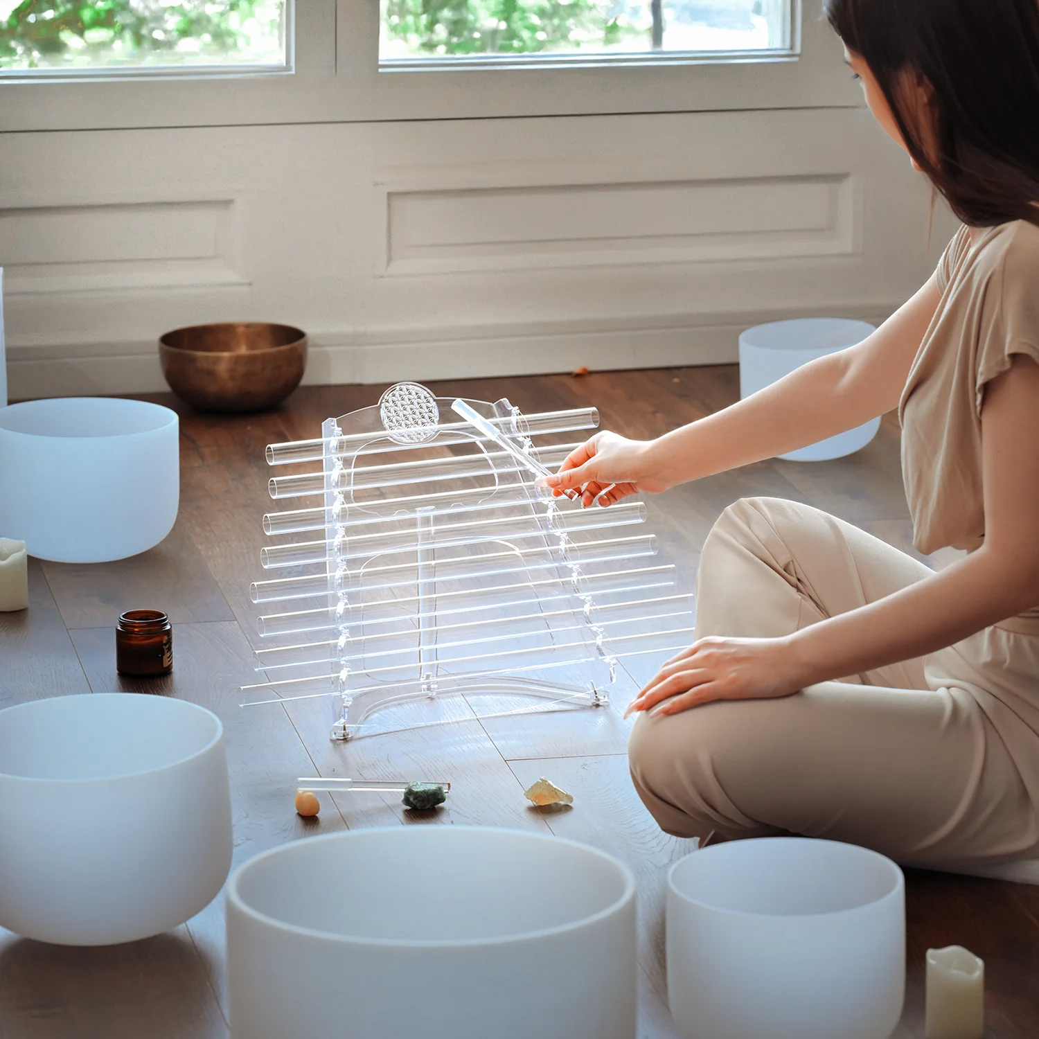 432HZ Clear Quartz Crystal Sin - Musical Instrument Harp recensie en prijs