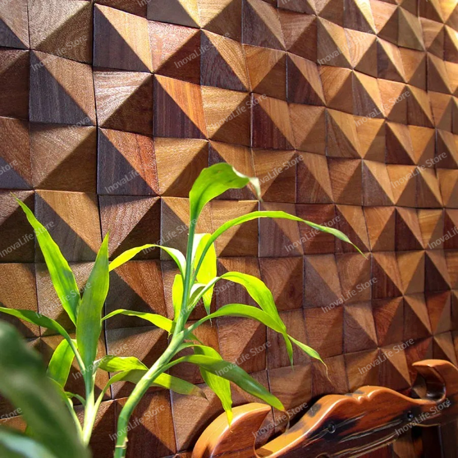 3D Triangle Solid Wood Mosaic  - Musical Instrument Image recensie en prijs