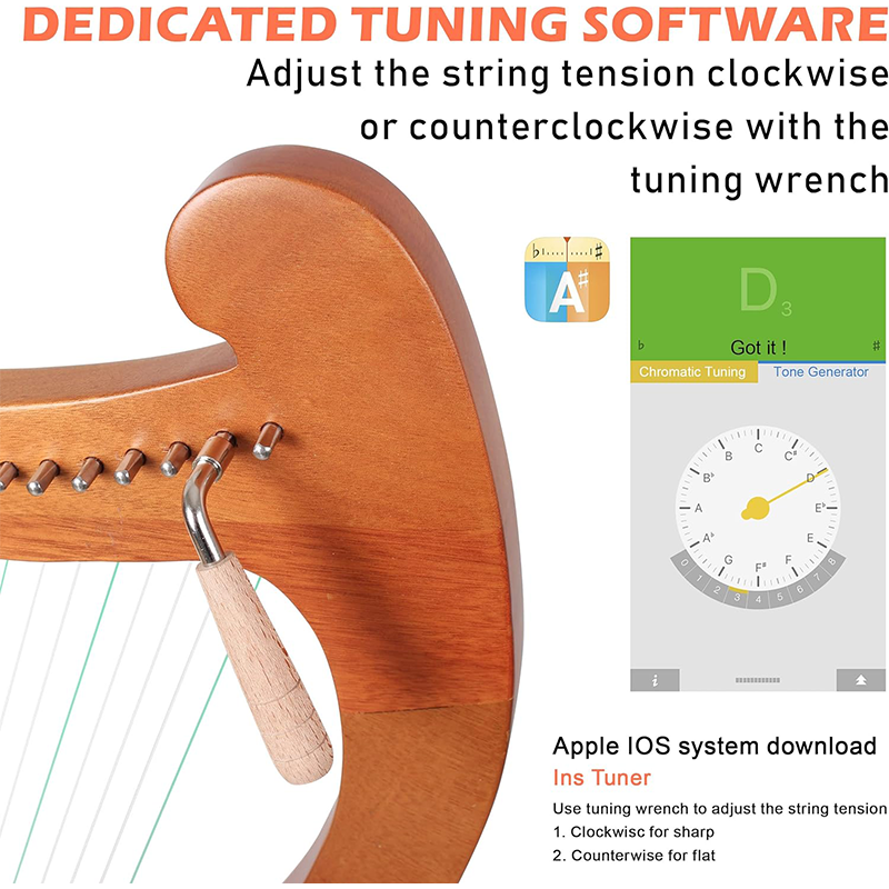 15 19 String Mini Harp Lyre Pi - Musical Instrument Harp recensie en prijs