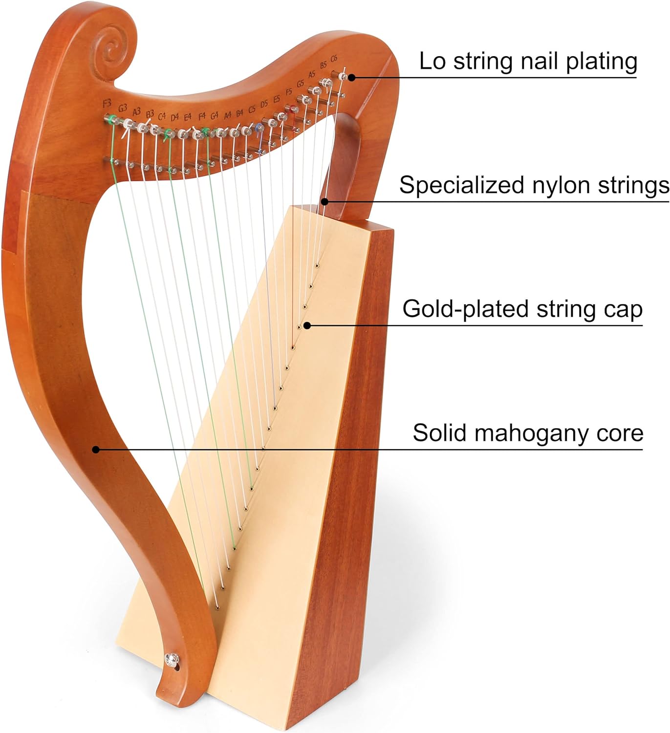 15 19 String Mini Harp Lyre Pi - Musical Instrument Harp recensie en prijs